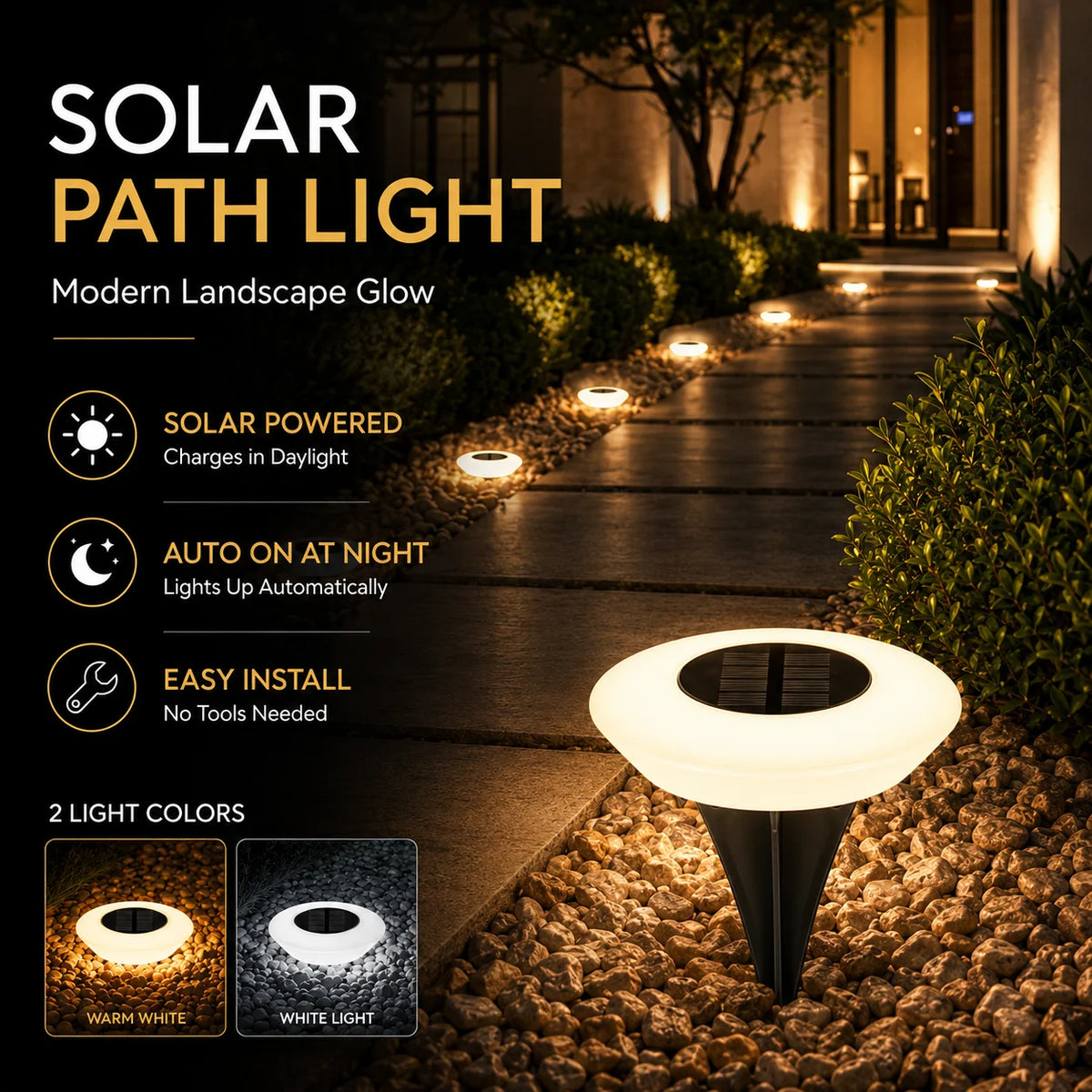 1/2Pack Solar Ground Lights,14LED Waterproof Outdoor Landscape Light, LED Lawn Lamp, for Garden Pathway Yard Deck Camping Decor