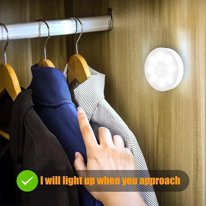 3PCS Warm Light Motion Sensor LED Night Light USB Rechargeable Night Lamp Cabinet Wardrobe Lamp Staircase Wireless Closet Light