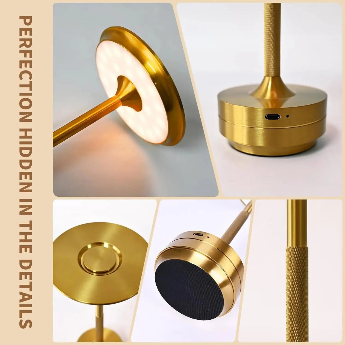 GGbingo Rechargeable Wireless Table Lamp LED Touch Sensor Desktop Night Light Reading Lamp for Hotel Bar Bedroom Decor Light