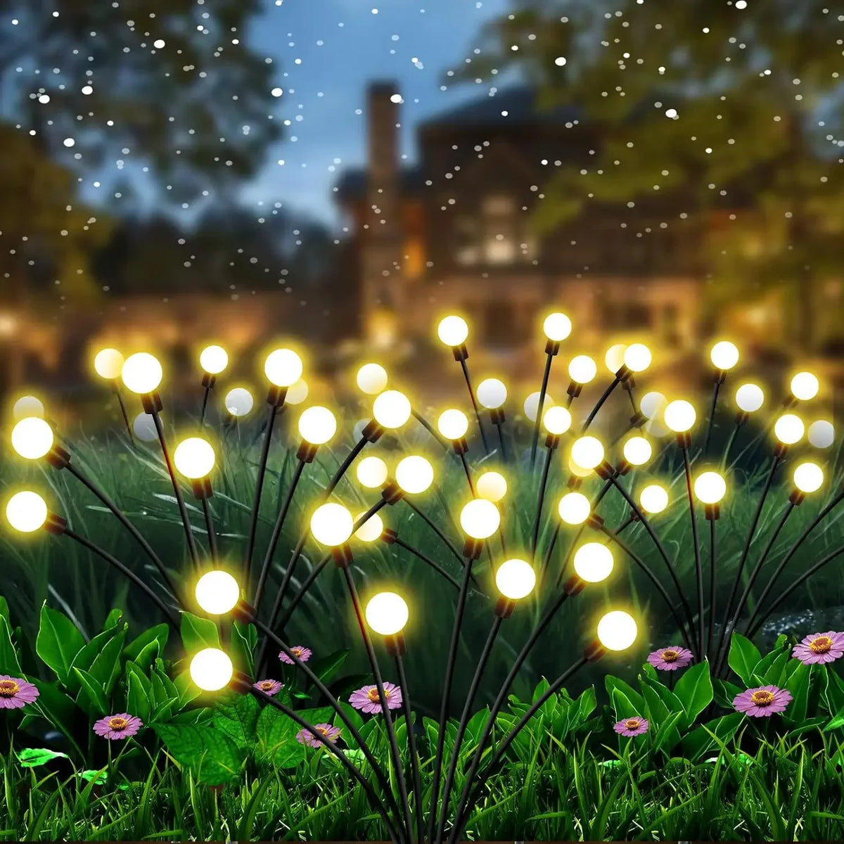 Solar Firefly Lights Garden Stake, Waterproof LED Outdoor Swaying for Yard Patio Lawn Pathway Walkway Landscape Decor Party