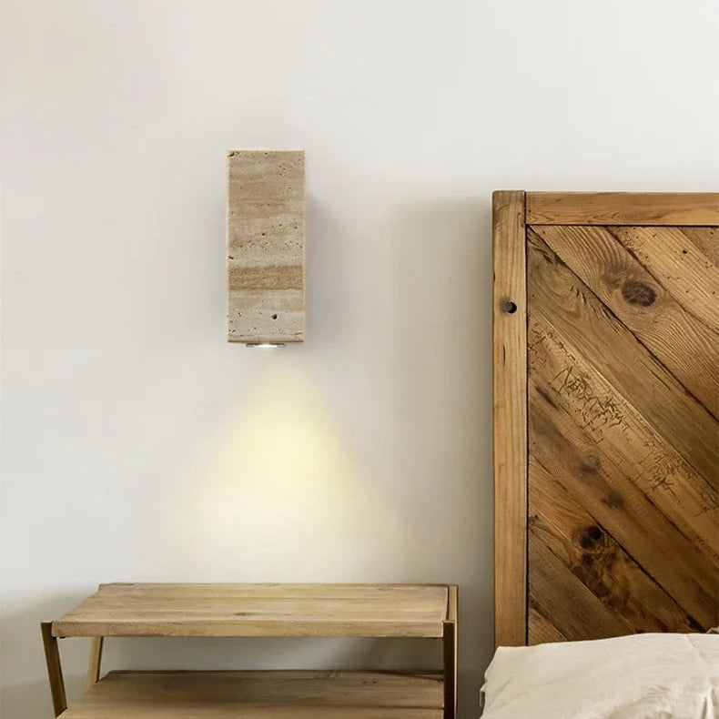 Niva Travertine Wall Light – Quiet Warmth for Bedside & Bedroom