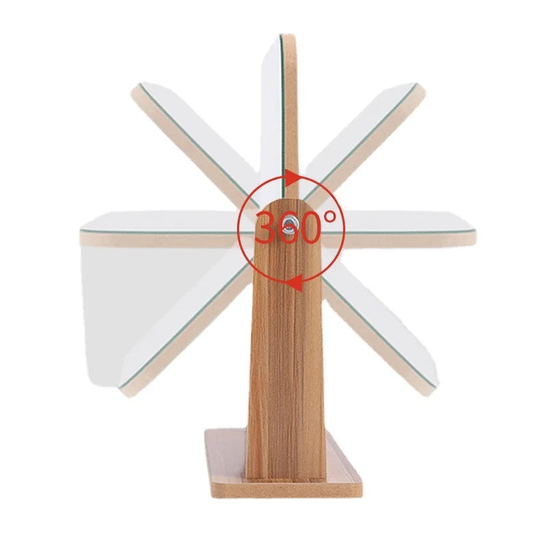 Dresser Vanity Makeup Mirror with Wood Stand, 360 Degree Rotating Compact Cosmetic Mirror, Portable Counter-top Mirror Bath Gift