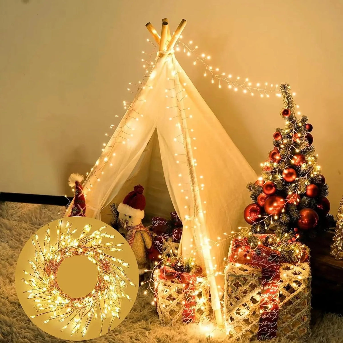 3/6/9M USB Power LED Firecracker String Lights Remote Control Garland Fairy Lights for Wedding Party Garden Christmas Decoration