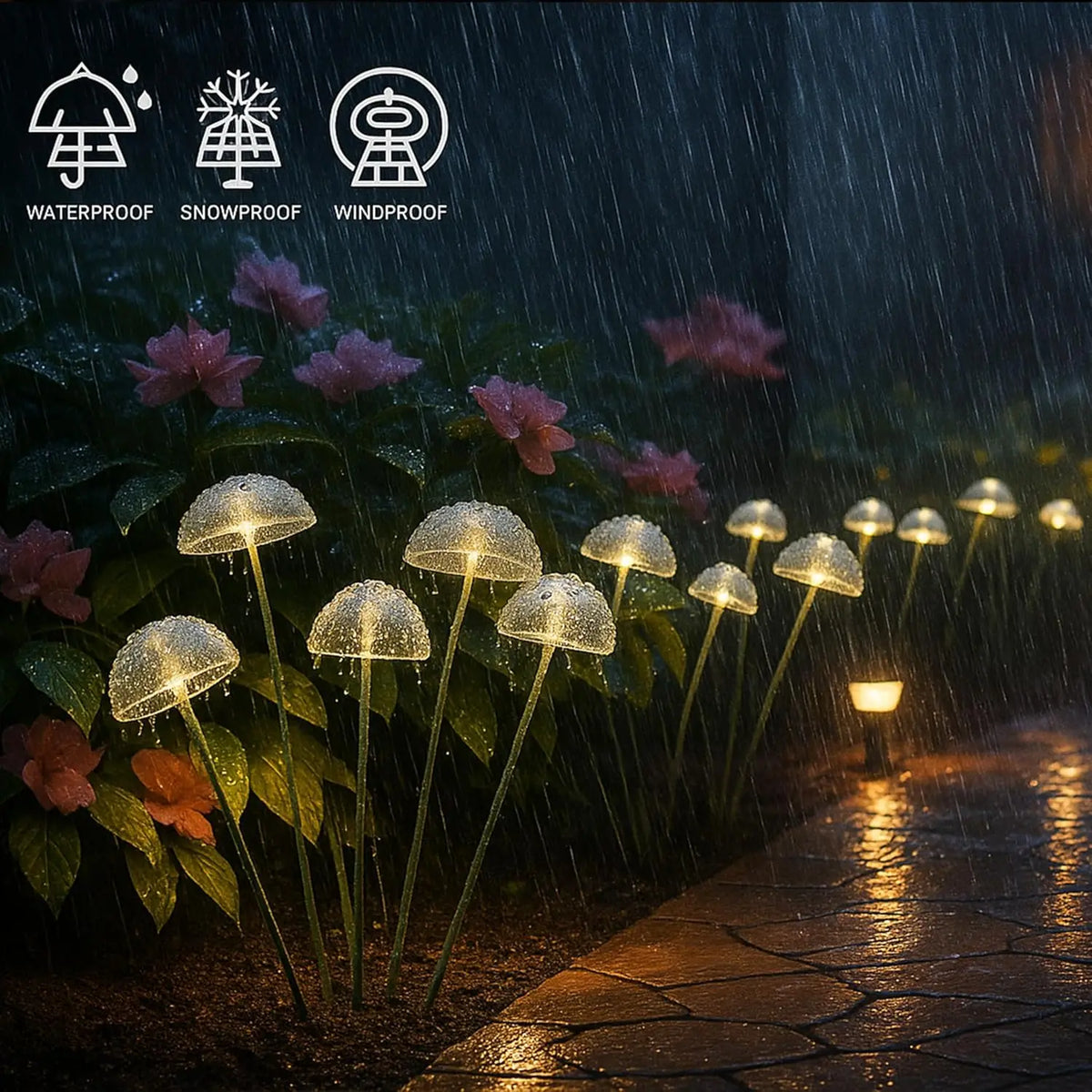 2026 New LED Solar Mushroom Lights Solar Garden Lights Waterproof Decor Yard Patio Pathway Jellyfish for Garden Ambiance