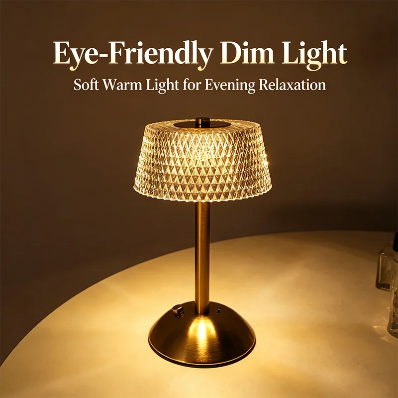 Rechargeable LED Night Light Touch Bedroom Night Lamp Bedroom Study Bedside Atmosphere Decoration Glass LED Table Lamps