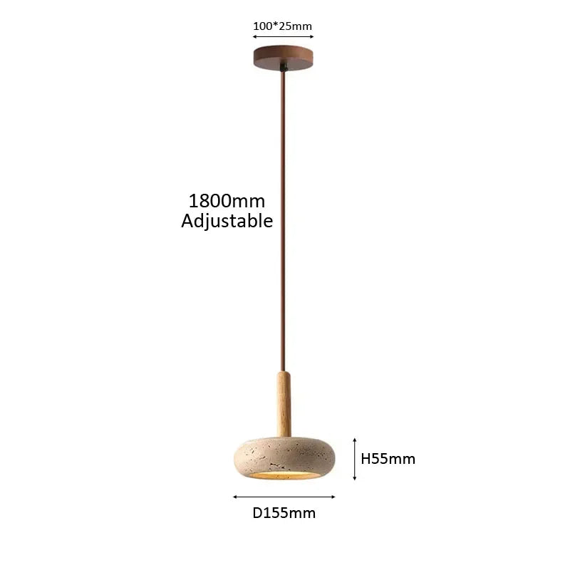 2024 New Hot Selling Pendant Lamps Wabi Sabi Circular Yellow Stone Commercial Home Decoration Restaurant Room LED Droplight