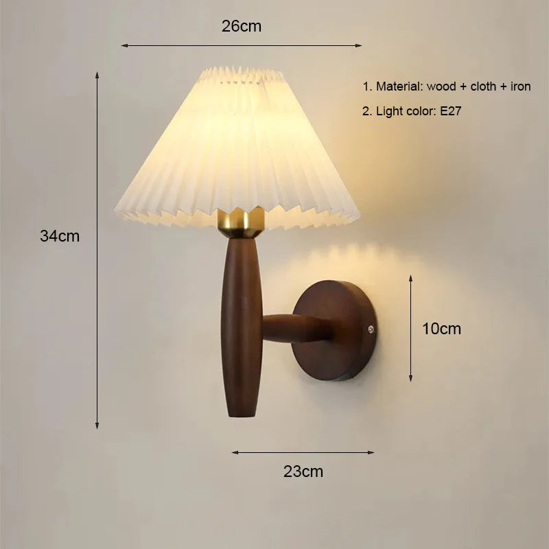 Nordic LED Wall Lamp Modern Wood Wall Light Indoor Lighting Room Decor Sconces For Bedside Bedroom Living Room Hotel E27 Bulb