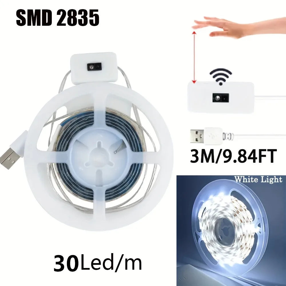 USB LED Strip with Hand-Sweep Sensor – 1–5 m – 3m Cold White