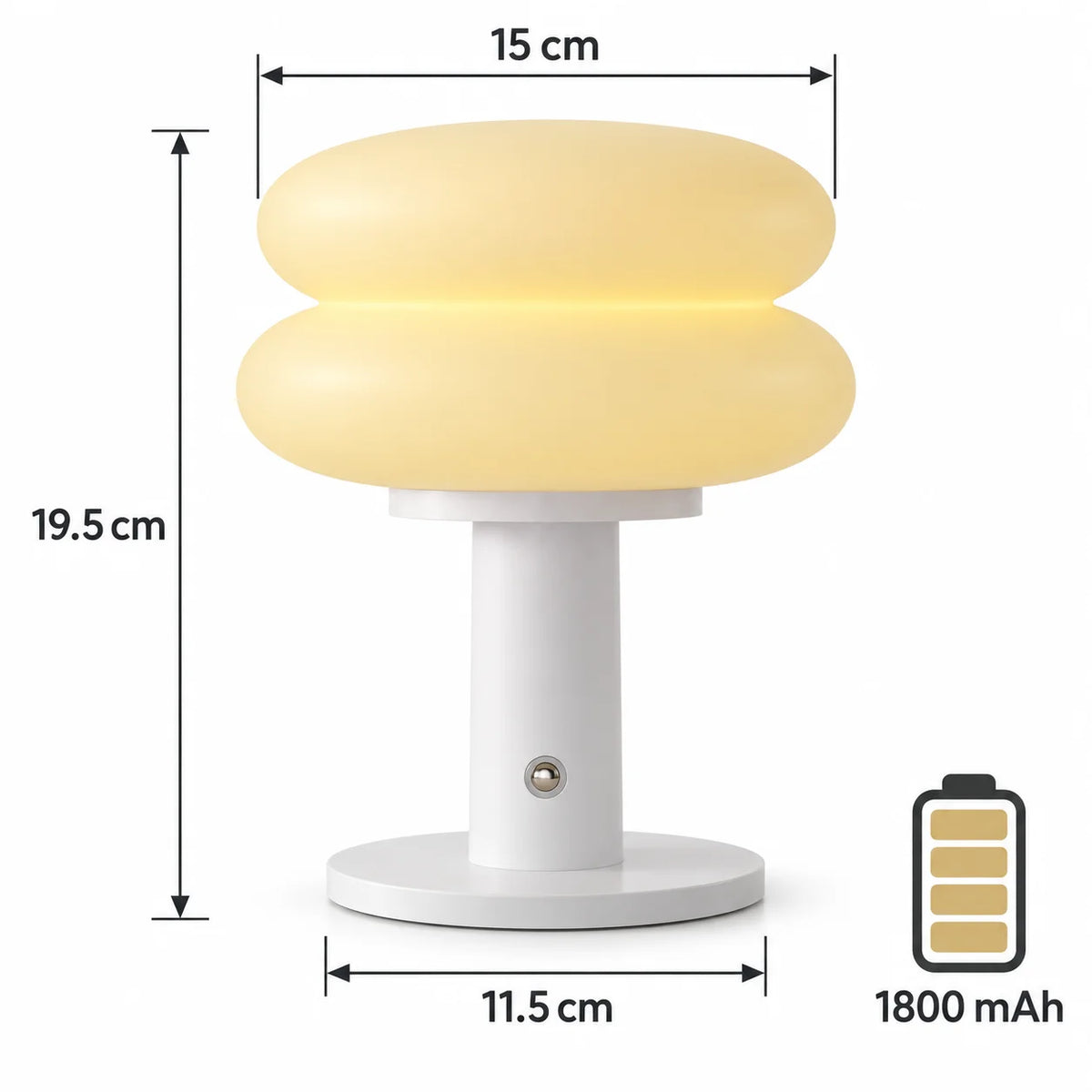 Bauhaus Table Lamp Plastic Lampshade Bedroom Bedside Living Room Nordic Mushroom Lamp 9-Level Brightness Dimming Ambient Light