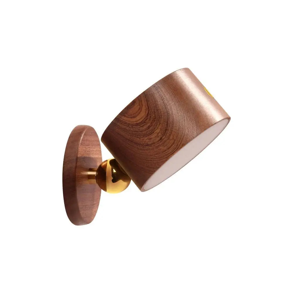 360° Rotating Wood Color Wall Mounted Lamp Touch Control Magnetic Mounting LED Wall Sconce Dimmable Warm White USB Rechargeable