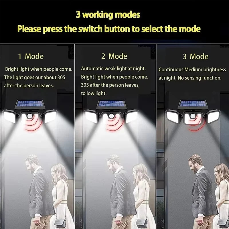 STAARICC Led Solar Light Outdoor Motion Sensor Human Induction Adjustable Head IP65 Waterproof Solar Security Light Wall Light