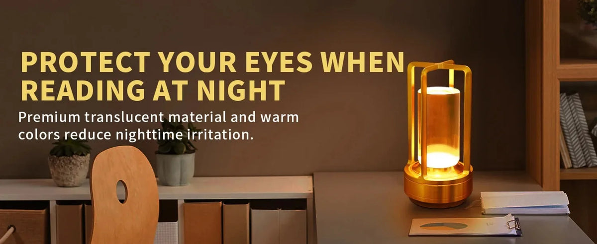 GGbingo Rechargeable Wireless Table Lamp LED Touch Sensor Desktop Night Light Reading Lamp for Hotel Bar Bedroom Decor Light