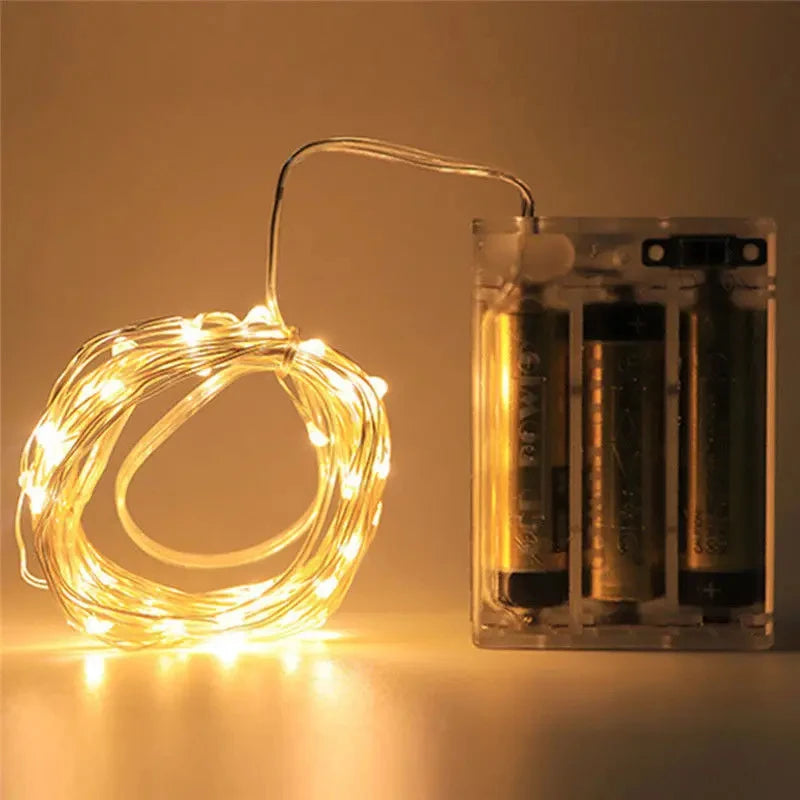 1Pack Fairy Light String Led Copper Wire String Light 1/2/3/5/10M Battery Powered For Bedroom Garden Party Wedding Decoration