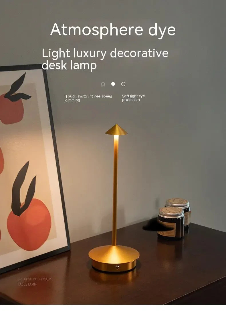 HPH Table Lamp Dining Led Desk Lamp Hotel Coffee Pina Cordless Table Lamp Living Room Bedside Lamp Decorative Desk Lamp