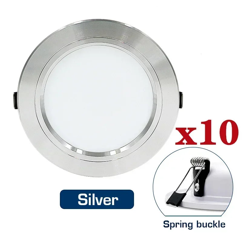 10pcs/lot LED Downlight Gold/Silver/White Body 5W 9W 12W 15W 18W Round Led Ceiling Light 12V 24V 110V 220V Indoor LED Lighting