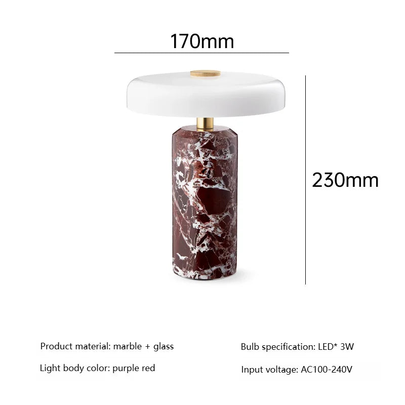 Marble Luxury Table Lamps Danish Atmosphere LED Desk Light Charging Touch Switch Living Room Bedroom Bedside Study Read Lighting