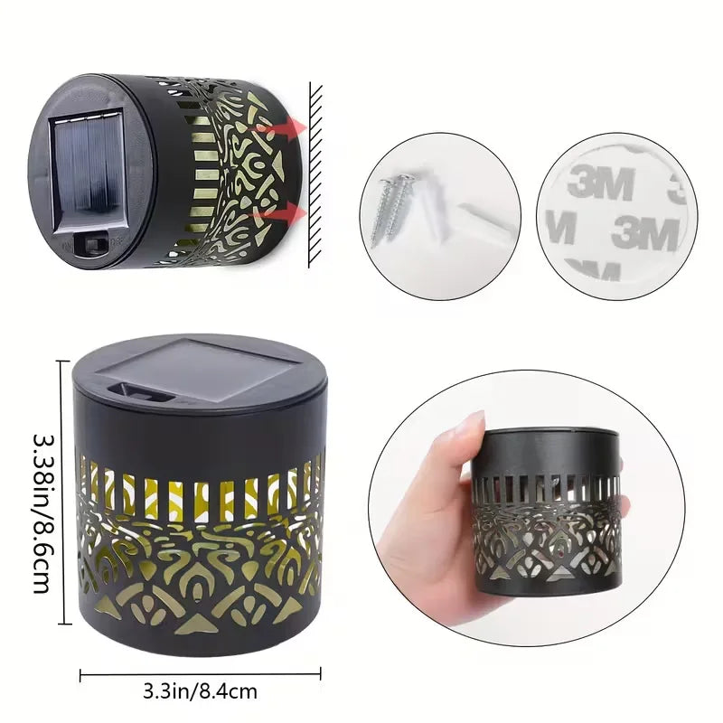Solar Mandala Wall Lamp Outdoor LED Waterproof Fence Lamp for Garden Lawn Estate Porch Corridor Courtyard Decoration Wall Light