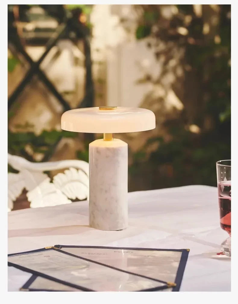 Marble Luxury Table Lamps Danish Atmosphere LED Desk Light Charging Touch Switch Living Room Bedroom Bedside Study Read Lighting