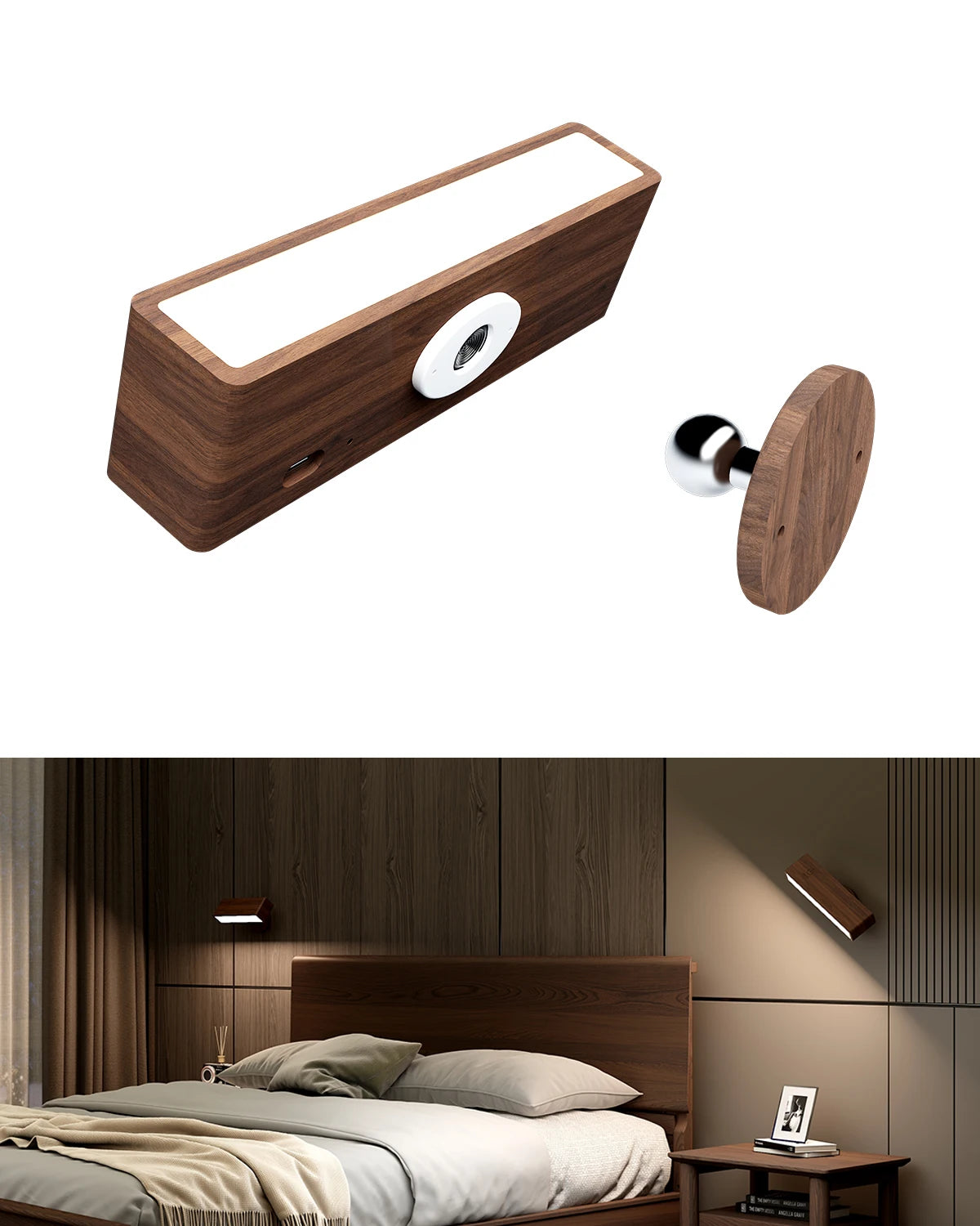 Velmora Magnetic Wall Sconce – Ambient Light for Bedside & Calm Living Spaces