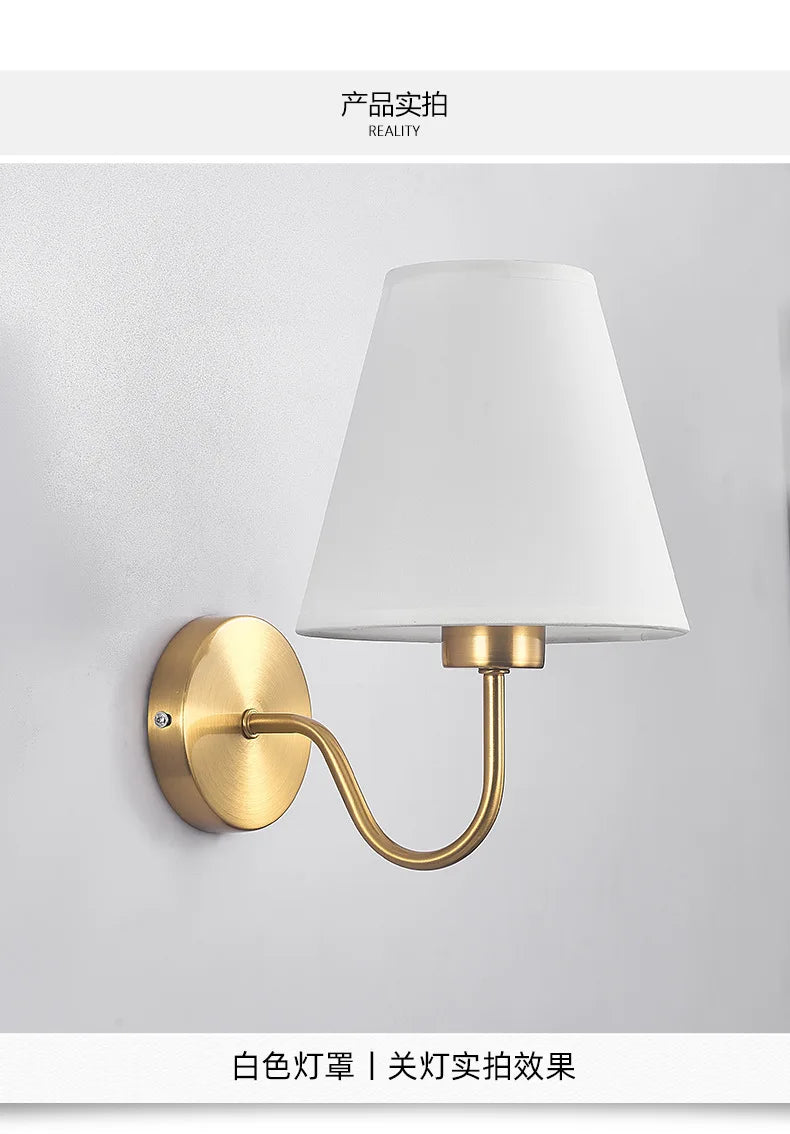 Modern Fabric Wall Lamps Retro Bedside Wall Lamp Living Room Wall Lights Simple Loft Wall Sconce Lighting Fixture AC85-265V E27