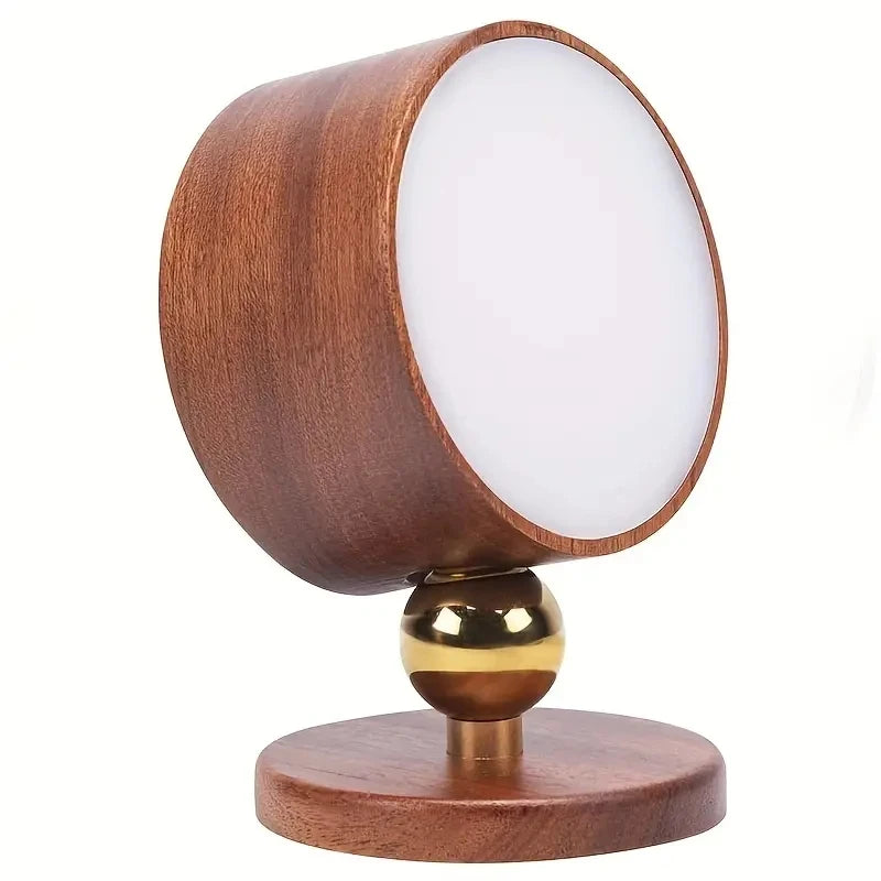 Wooden Indoor Bedroom Living Room Wall Mounted Lamp Down Touch Usb Charging 360 Degree Rotating Magnetic Sconce Light