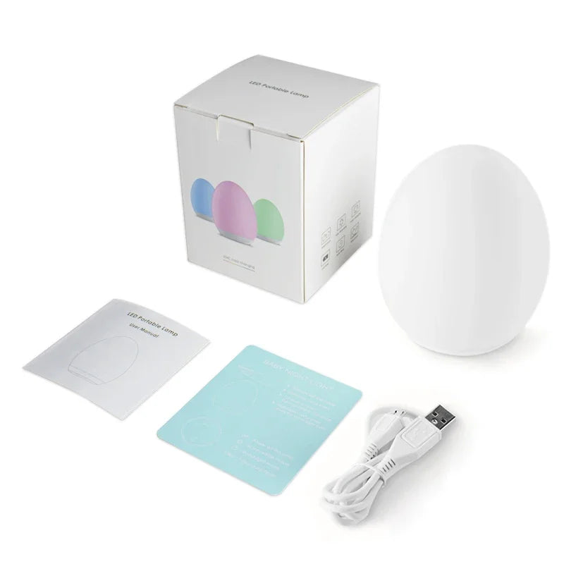 7 Color Changing Night Light RGB Remote Control Touch Dimmable Lamp Portable Table Bedside Lamps USB Rechargeable Night Lamp