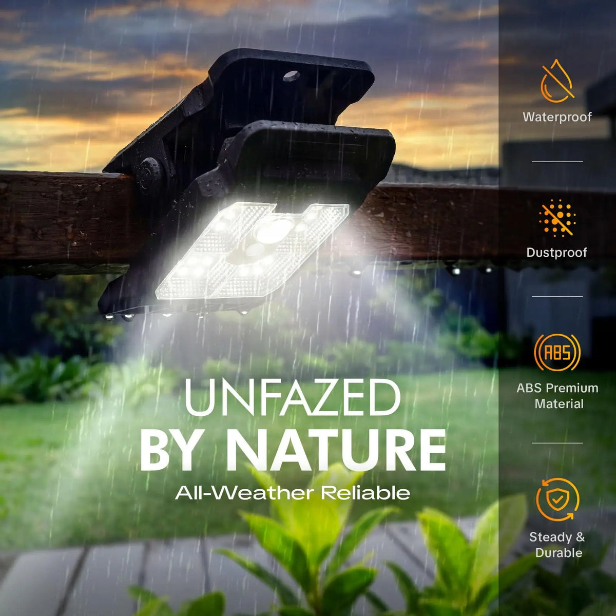 Solar Motion Sensor Clip On Light Outdoor Waterproof Bright Solar Powered Security Lamp for Fence Garden Yard Wall Patio Camping