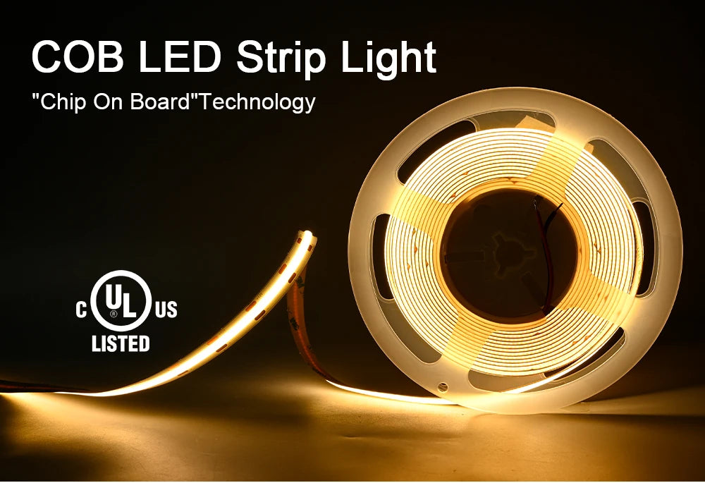 Linear Dimmable 24V 12V COB LED Strip Light 528LEDs/m High Density Flexible LED Ribbon Tape Ra90+ 3000K 4000K 6500K LED Lighting