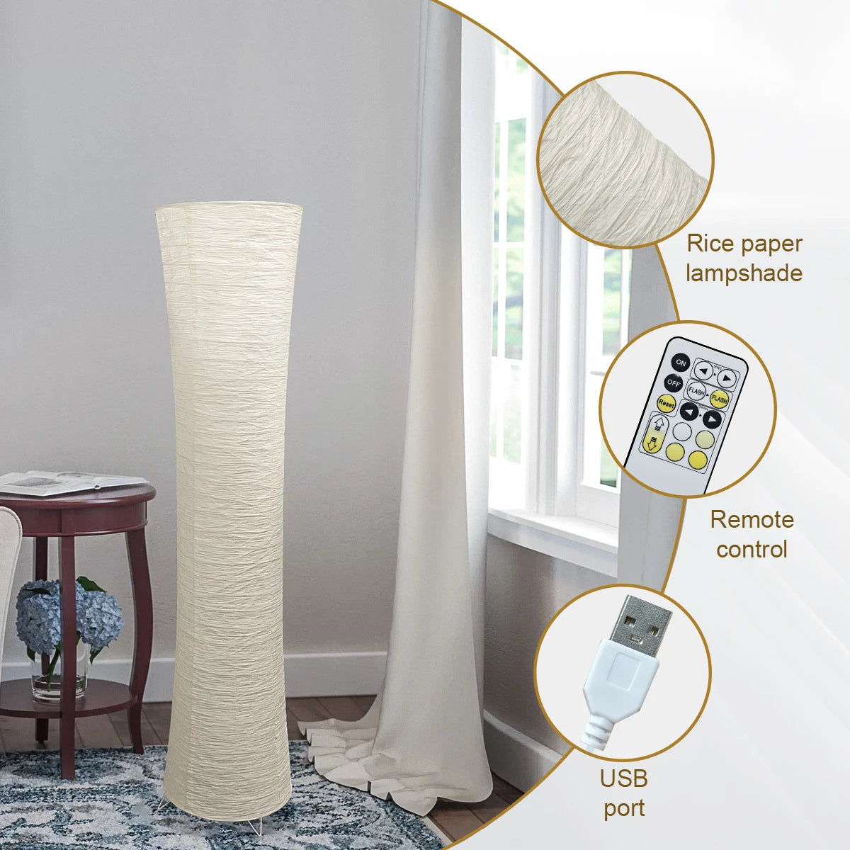 Idra Paper Column Floor Lamp