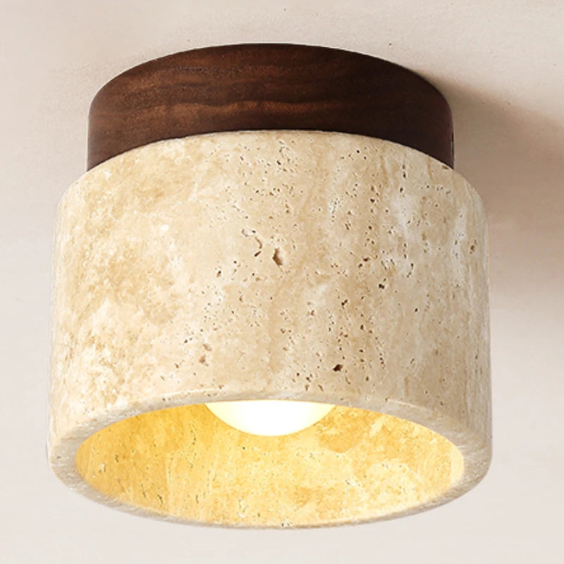 Elio Stone Wood Ceiling Light – Calm Light for Hallway & Entry