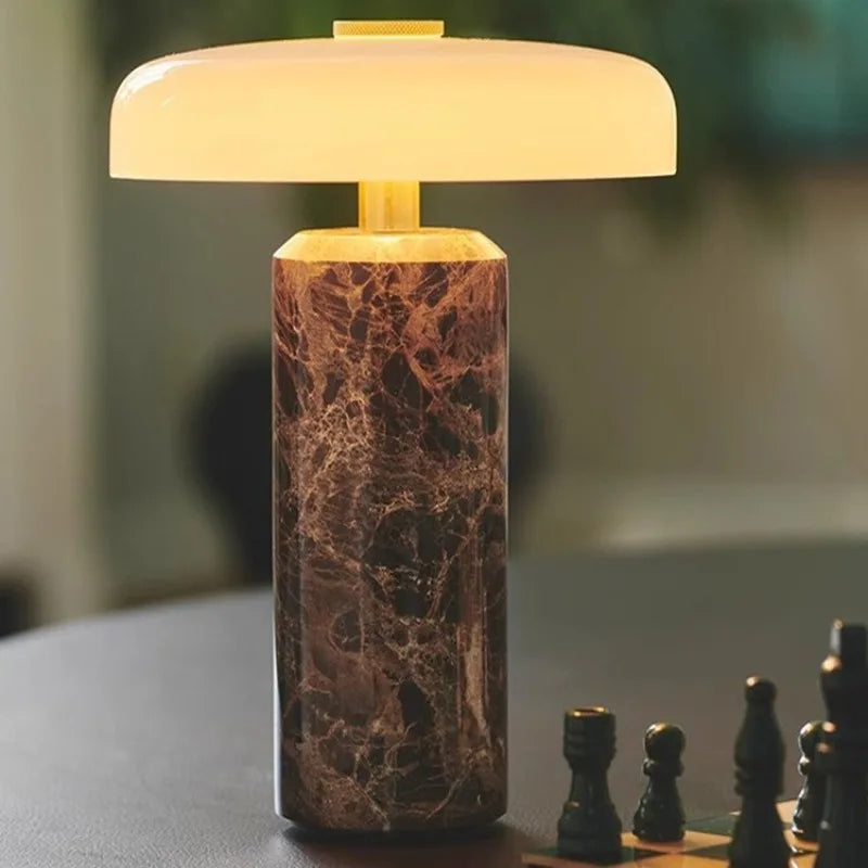 Marble Luxury Table Lamps Danish Atmosphere LED Desk Light Charging Touch Switch Living Room Bedroom Bedside Study Read Lighting