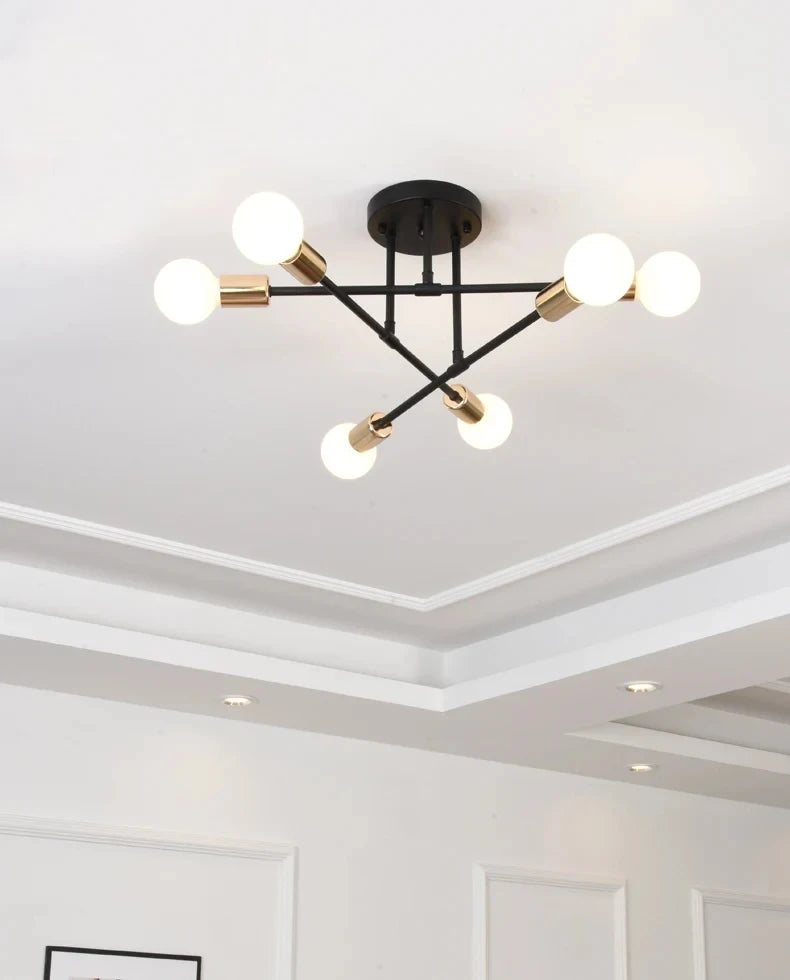 Nordic Minimalist Pendant Light Ceiling Lamp LED Chandelier Suitable for Bedrooms Living Rooms Black Gold Lighting Decoration