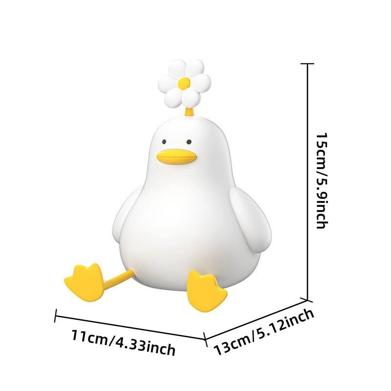 Cute Duck Led Night Light USB Rechargeable Nightlights Silicone Lamp Touch Switch Children Kid Bedroom Decoration Birthday Gift