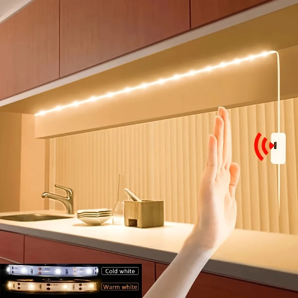 USB LED Strip with Hand-Sweep Sensor – 1–5 m