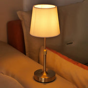Fabric Desk Lamp Rechargeable Touch Table Lamp Replaceable E12 Bulb 2700K For Restaurant Hotel Room Bedside Decor Lighing