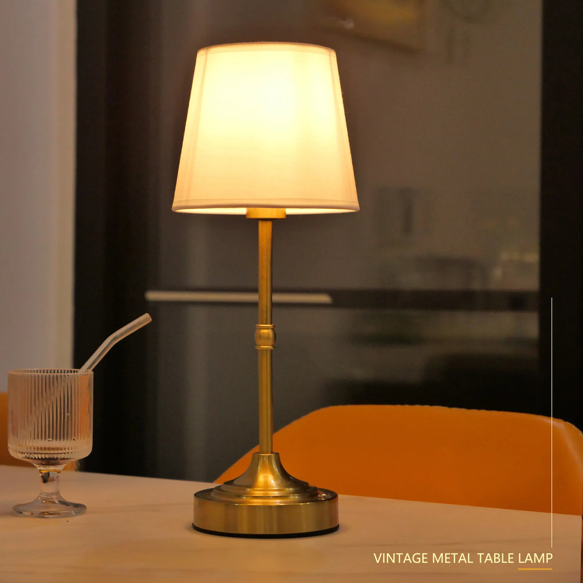 Fabric Desk Lamp Rechargeable Touch Table Lamp Replaceable E12 Bulb 2700K For Restaurant Hotel Room Bedside Decor Lighing