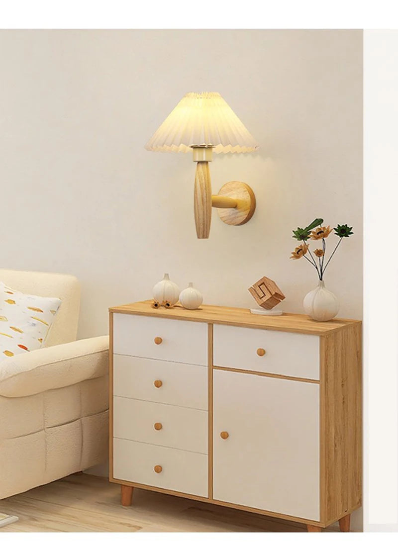 Nordic LED Wall Lamp Modern Wood Wall Light Indoor Lighting Room Decor Sconces For Bedside Bedroom Living Room Hotel E27 Bulb