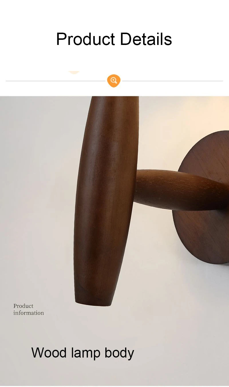 Nordic LED Wall Lamp Modern Wood Wall Light Indoor Lighting Room Decor Sconces For Bedside Bedroom Living Room Hotel E27 Bulb