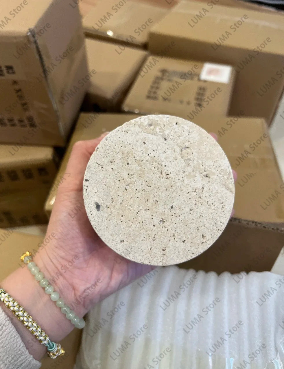 Luma Wabi-Sabi Yellow Travertine Wall Light, Natural Stone LED Wall Sconce Lamp For Bedroom Bedside Aisle Stair Restaurant