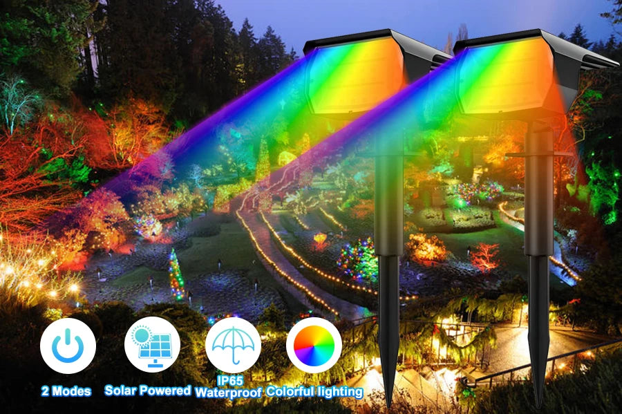 72/68 LED Solar Landscape Lights Outdoor IP65 Waterproof Solar Light with 3 Modes Solar Garden Spotlight for Yard Lawn Walkway