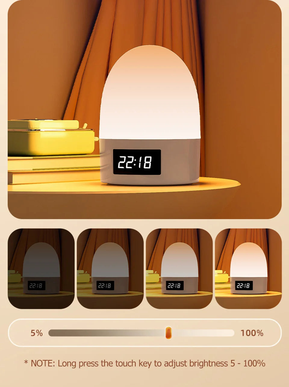 Touch Night Light Rechargeable 3 Color Wireless Baby's Room Bedside Lamp USB LED Night Light Ambient Soft Light For Kids Gift