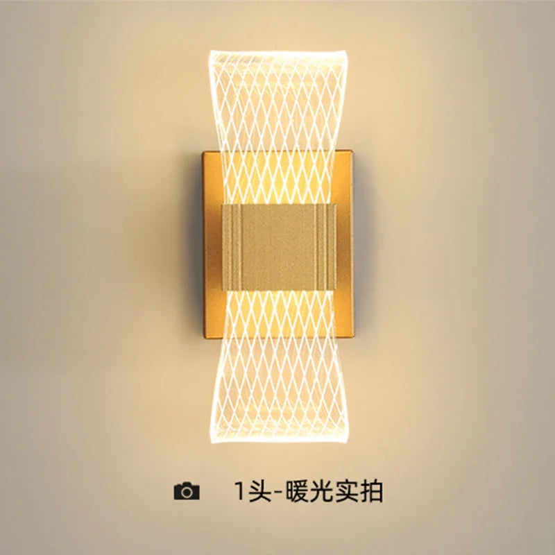 Nordic Luxury Wall Lamp LED Bedside Lamp Aluminum Wall Light Modern Living Room Background Wall Decorative Light