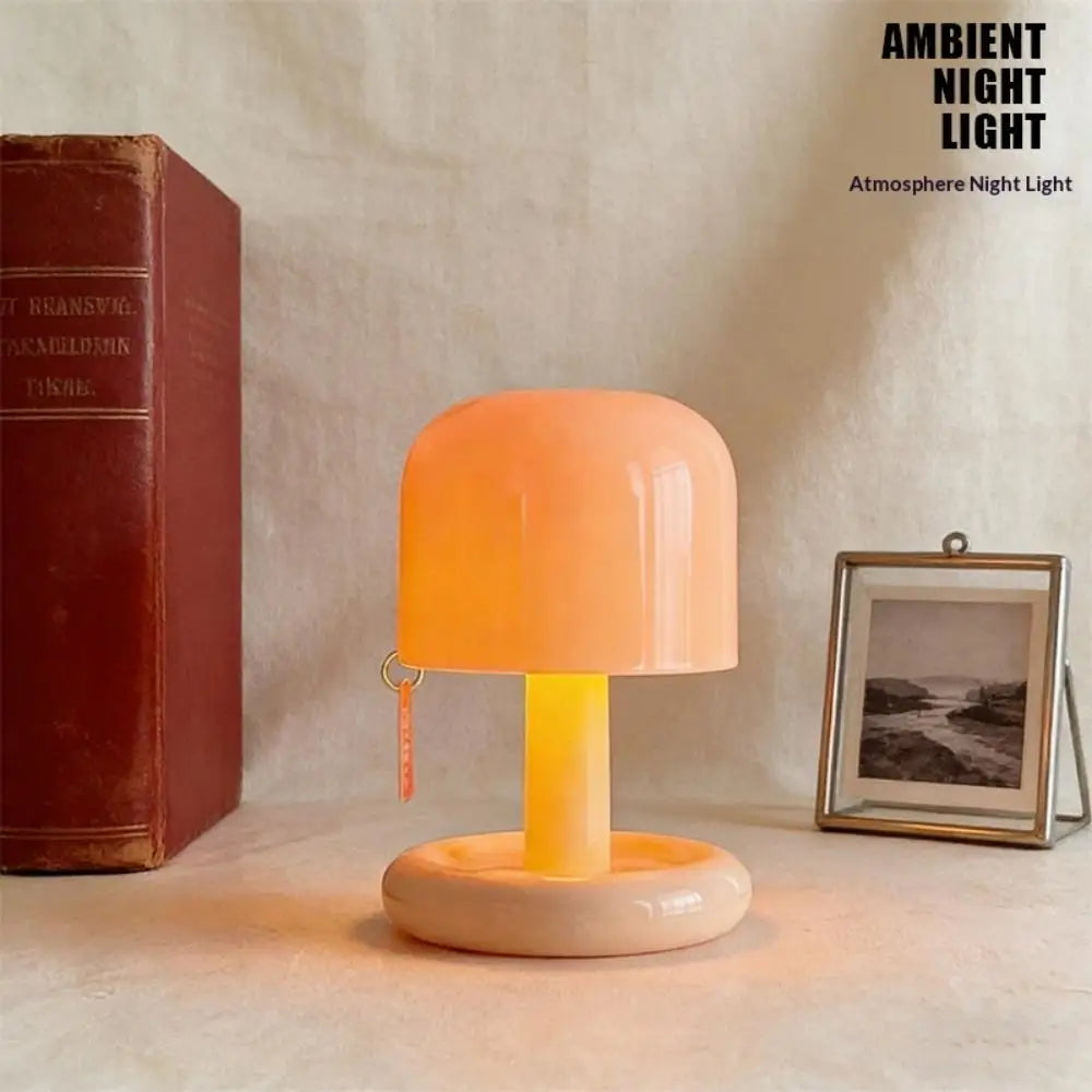 Mini Mushroom Sunset Night Light Rechargeable Desktop Lamp Home Bedroom Decor