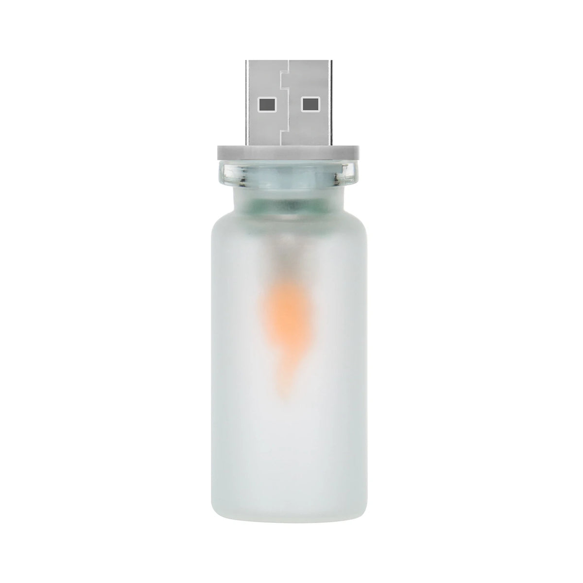 USB Flame Flickering LED Frosted Clear Glass Candle Night Light Simulated Flame for Car Home Room Laptop PC Festival Decoration