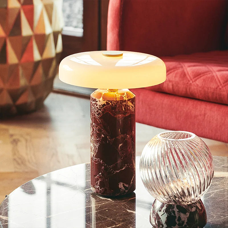 Marble Luxury Table Lamps Danish Atmosphere LED Desk Light Charging Touch Switch Living Room Bedroom Bedside Study Read Lighting