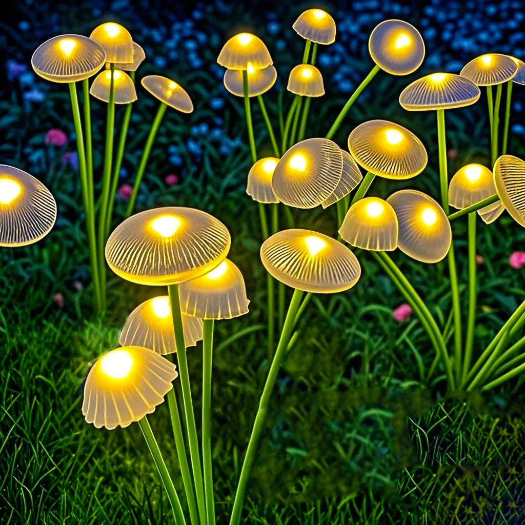 2026 New LED Solar Mushroom Lights Solar Garden Lights Waterproof Decor Yard Patio Pathway Jellyfish for Garden Ambiance
