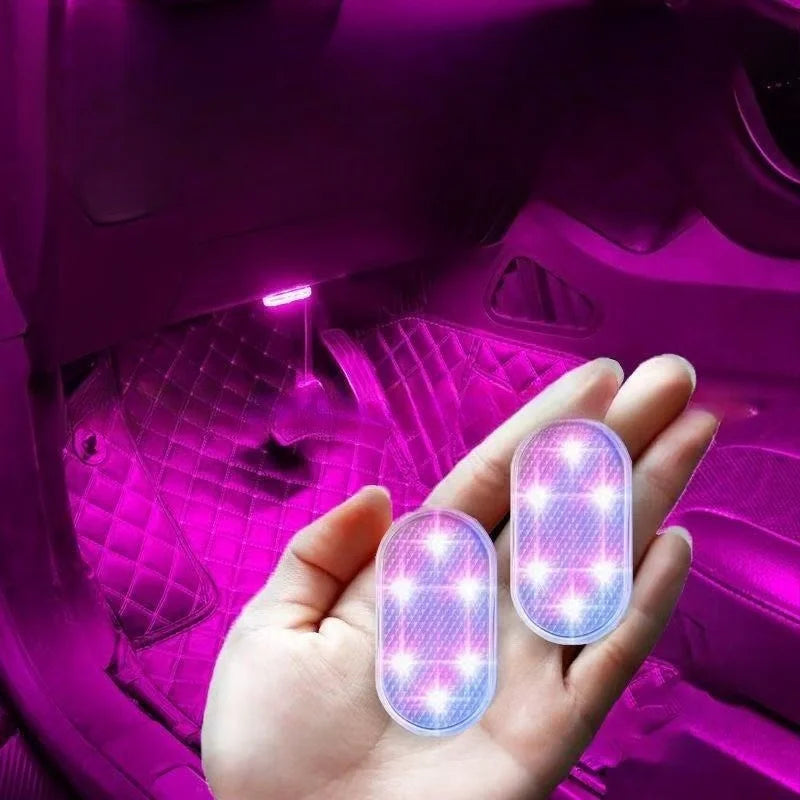 LED Touch Light Mini Wireless Car Interior Lighting Auto Roof Ceiling Reading Lamp for Door Foot Trunk Storage Box USB Charging