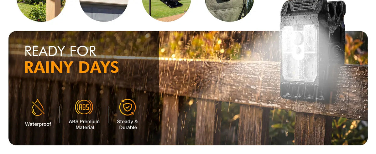 Solar Motion Sensor Clip On Light Outdoor Waterproof Bright Solar Powered Security Lamp for Fence Garden Yard Wall Patio Camping