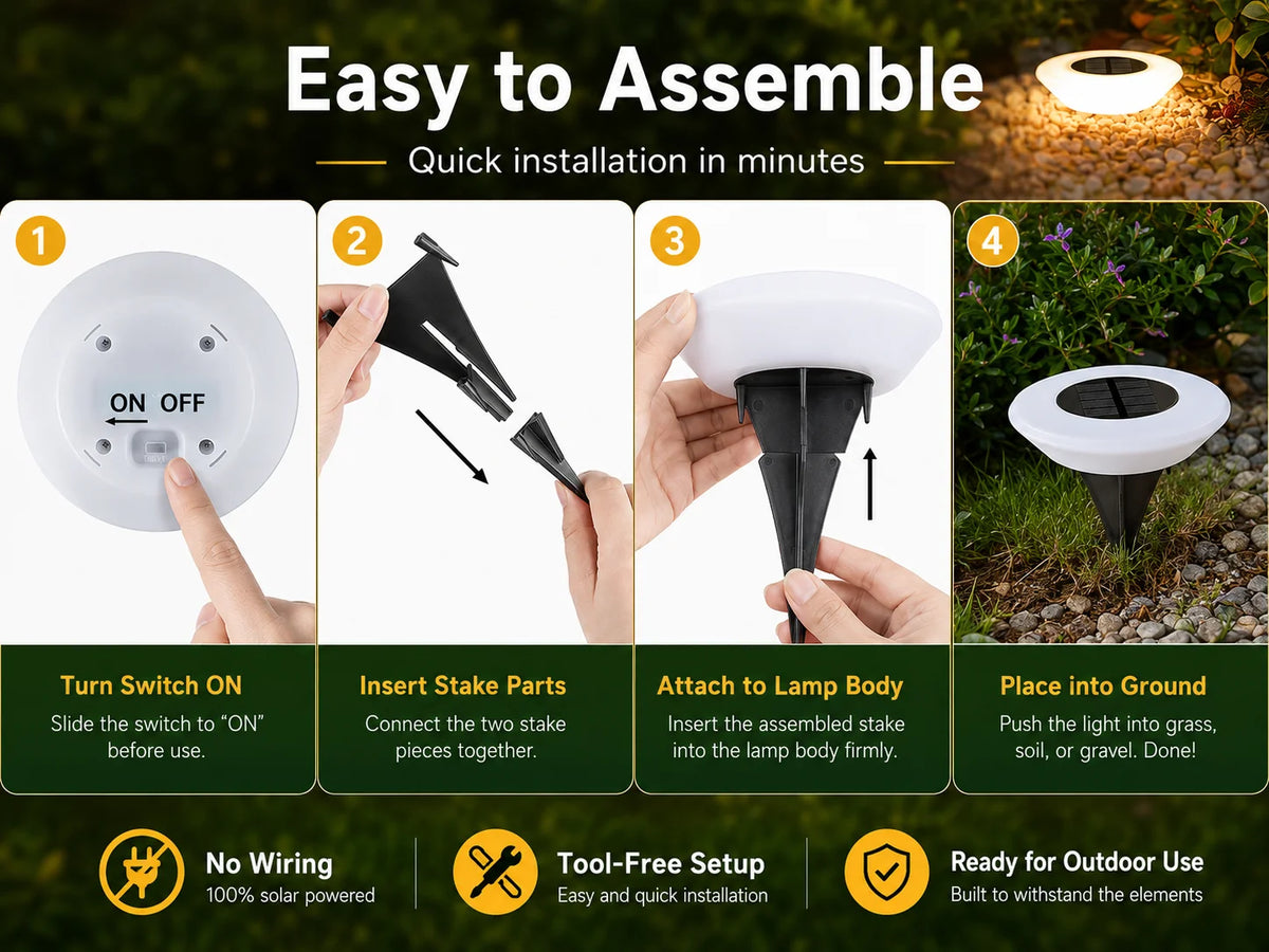 1/2Pack Solar Ground Lights,14LED Waterproof Outdoor Landscape Light, LED Lawn Lamp, for Garden Pathway Yard Deck Camping Decor