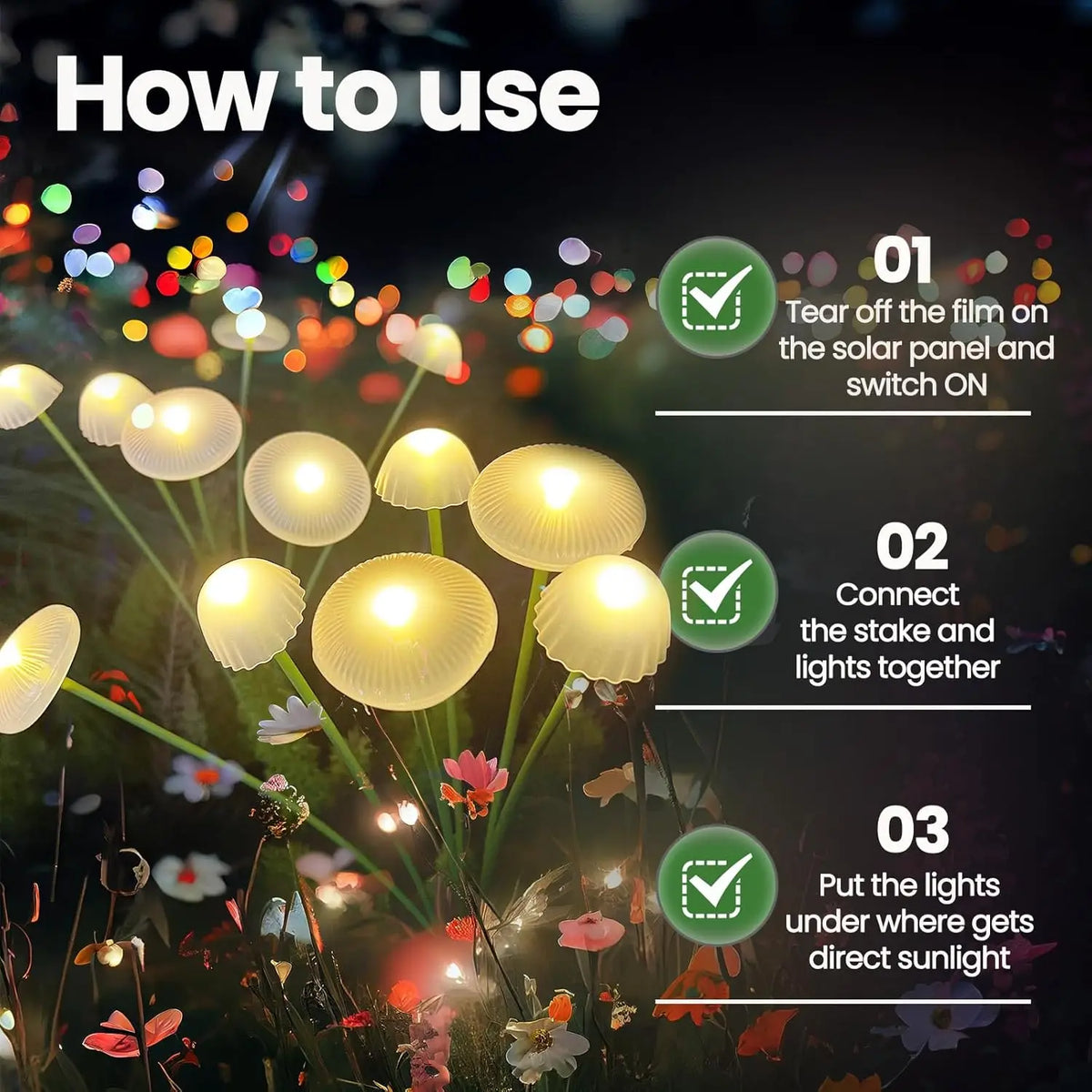 2026 New LED Solar Mushroom Lights Solar Garden Lights Waterproof Decor Yard Patio Pathway Jellyfish for Garden Ambiance